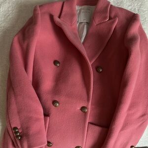 Sandro Pink Double-Breasted Blazer